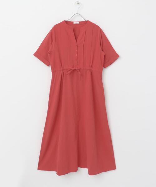 「ITEMS URBANRESEARCH」 半袖ワンピース FREE レッド レディース_画像7