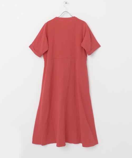 「ITEMS URBANRESEARCH」 半袖ワンピース FREE レッド レディース_画像9