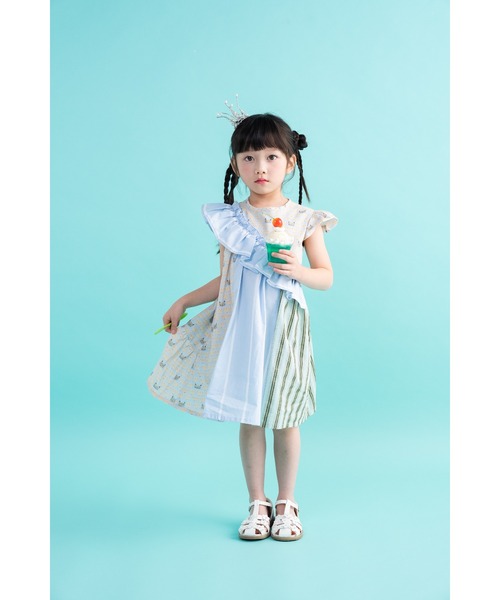 nino（ニノ） 「KIDS」ノースリーブワンピース 120cm ブルー キッズ