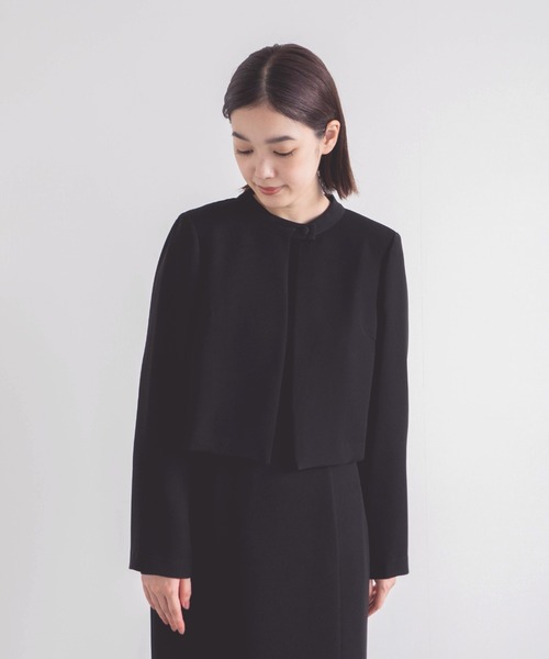 kaene ノーカラージャケット 黒　パール kaene（カエン） ノーカラージャケット 38 ブラック レディース