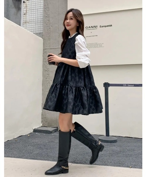 BIRTHDAY BASH フラワージャガードワンピース BIRTHDAY BASH（バースデーバッシュ） ワンピース FLOWER JACQUARD NS