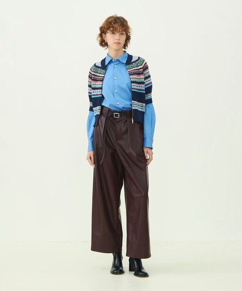 MACPHEE（マカフィー） カーディガン 半袖 フェアアイル ジップアップ