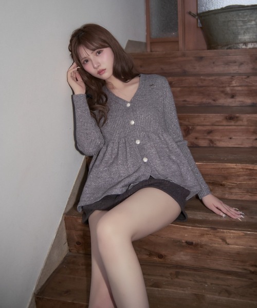 TITTY＆CO.（ティティーアンドコー） カーディガン ペプラムビジュー