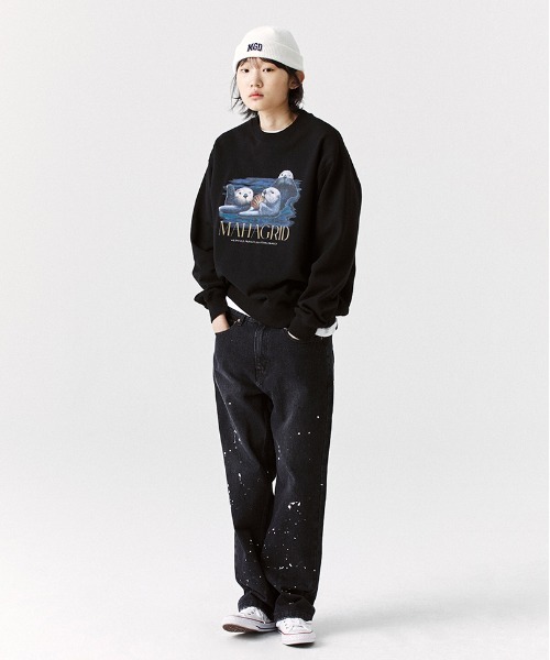 スウェット SEA OTTER FAMILY SWEATSHIRT / マハグリッド シー