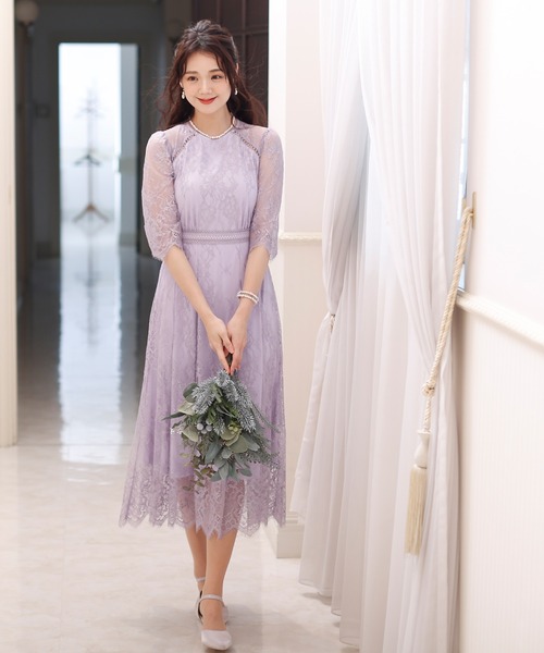 PourVous（プールヴー） ドレス 結婚式 パーティードレス 七分袖と