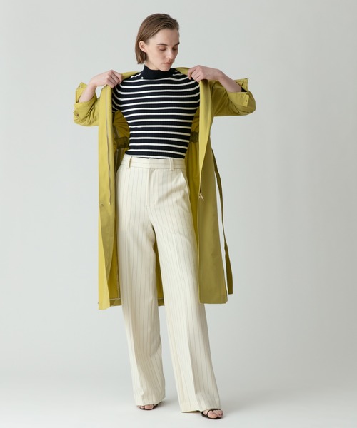 【美品】allureville 夏のオシャレに◎ゆったり履ける大人パンツ　可愛い allureville パンツ スラックス ピンストライプワイドパンツ