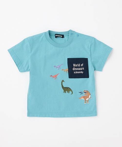 kladskap tシャツ 恐竜刺しゅうポケット半袖Tシャツ キッズ 子供