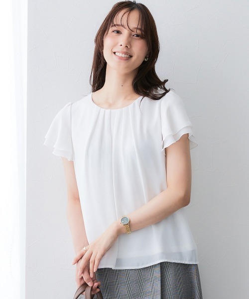 7days Life Styling ブラウス シャツ 夏 半袖 ジョーゼットエアリー
