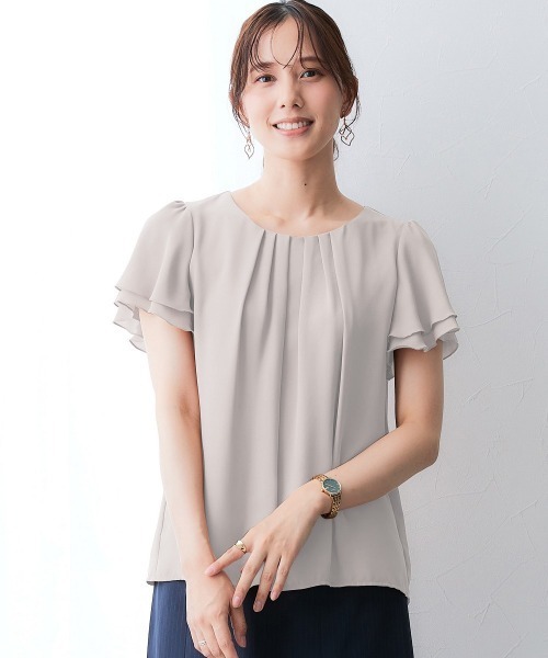 d.i.a 半袖　トップス 7days Life Styling ブラウス シャツ ジョーゼットエアリー半袖