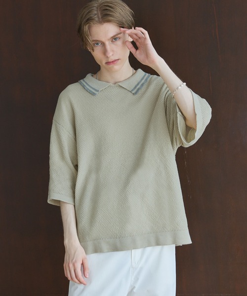 PHIGVEL MAKER＆CO 鹿の子ニットポロ PHIGVEL MAKER＆CO 鹿の子ニットポロ