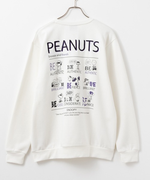 PEANUTS トレーナー スウェット SNOOPY ロゴ刺繍トレーナー