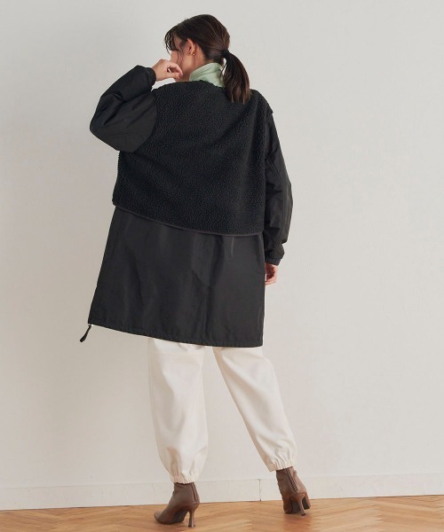 Droite lautreamont ノーカラーコート コート リバーシブルボ
