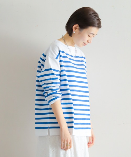 tシャツ パネルボーダー　バスクシャツ レディース