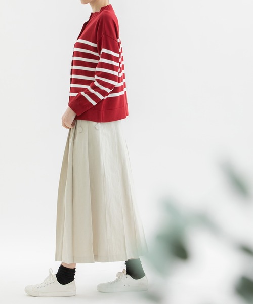 【★新品★】nop de nod ノップ ドゥ ノッド／リネンコットンスカート セール 50%OFF】ノップドゥノッド nop de nod リネンコットン