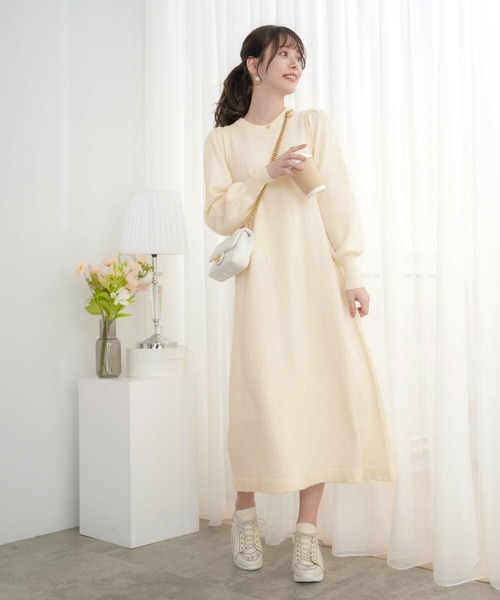 美品◆ファビアナフィリッピ　チュール　ニット　ワンピース le reve vaniller（ル レーヴ ヴァニレ） ワンピース チュールビスチェ