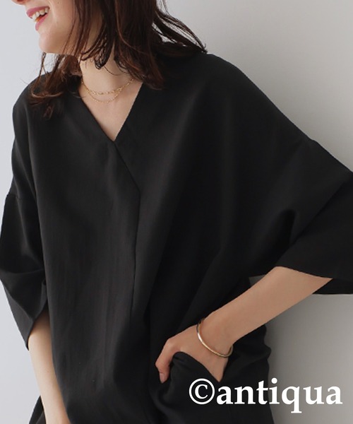【未使用タグ付き】ADORE ブラック 半袖 Vネック ワンピース 26_000000023853.jpg?1717467705