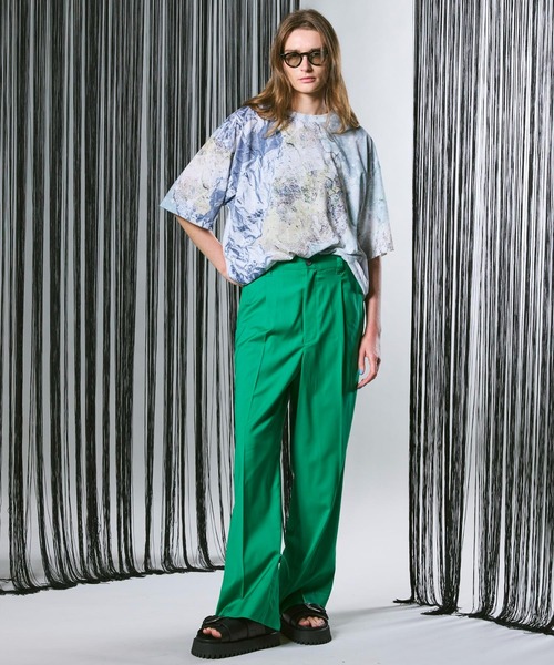 MAISON SPECIAL メッシュ長袖Tシャツ 90 緑 MAISON SPECIAL tシャツ 「UNISEX」Abstract Prime-Over Crew
