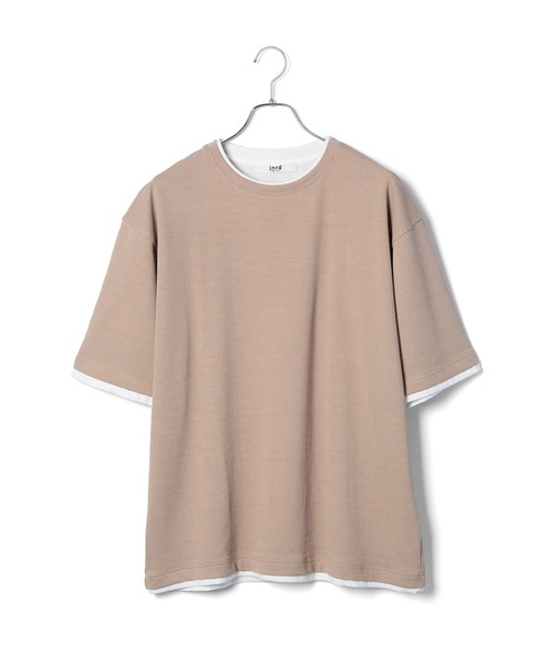 tシャツ j.n.r.d/格子フクレジャガードフェイクレイヤード