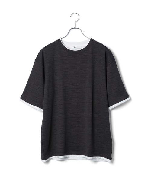 tシャツ j.n.r.d/格子フクレジャガードフェイクレイヤード