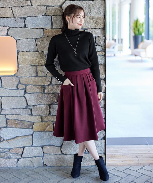 黒 フレアスカート ポケット付き Tiaclasse スカート ポケットフレアスカート : ZOZOTOWN Yahoo!店