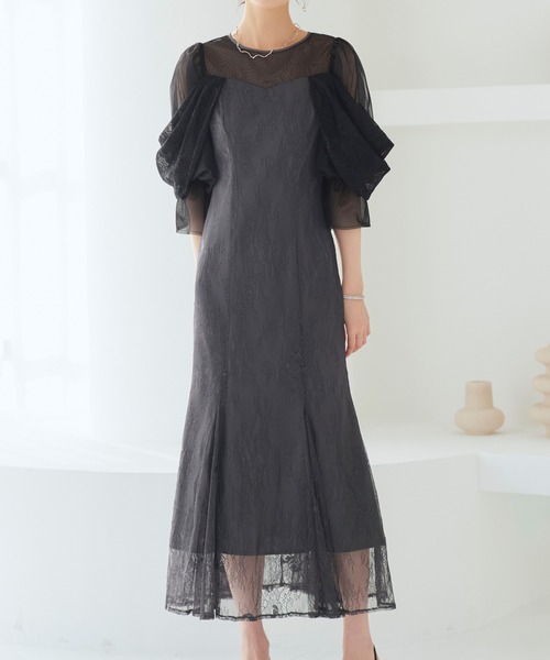 ◾︎L'Or ロル マーメイドプリーツドレス ワンピース M ライトグレー RUIRUE BOUTIQUE（ルイルエブティック） ドレス : ZOZOTOWN Yahoo!店