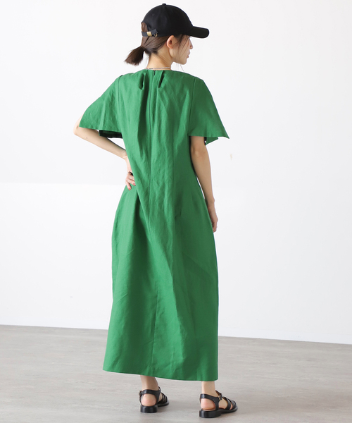 VERMEIL par iena」 半袖ワンピース 38 グリーン レディース 