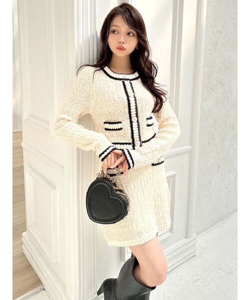 RESEXXY（リゼクシー） スカート バイカラーツイードニットミニ