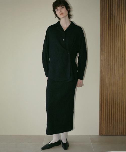 MANOF（マノフ） ブラウス シャツ SHIRRING LACE SHIRTS レディース