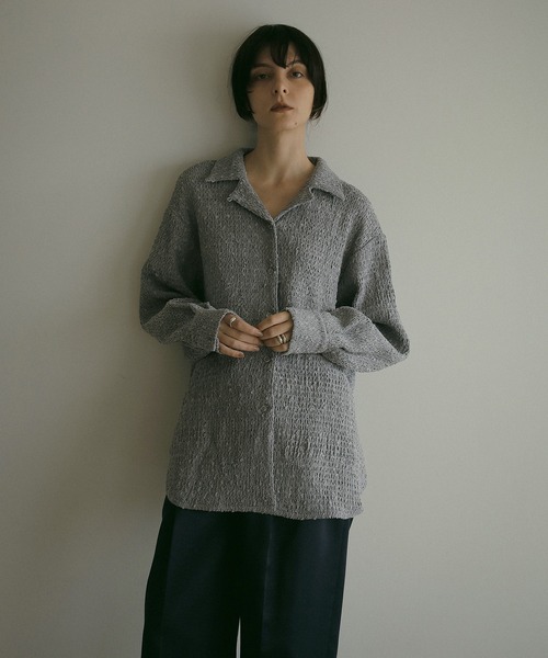 MANOF シャツ MANOF（マノフ） ブラウス シャツ SHIRRING LACE SHIRTS レディース