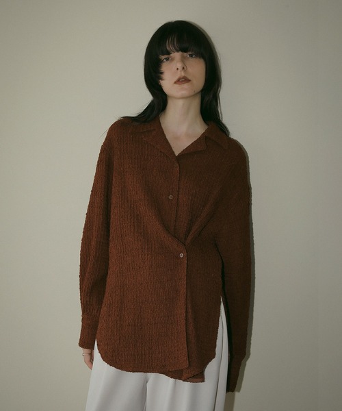 MANOF シャツ MANOF（マノフ） ブラウス シャツ SHIRRING LACE SHIRTS レディース