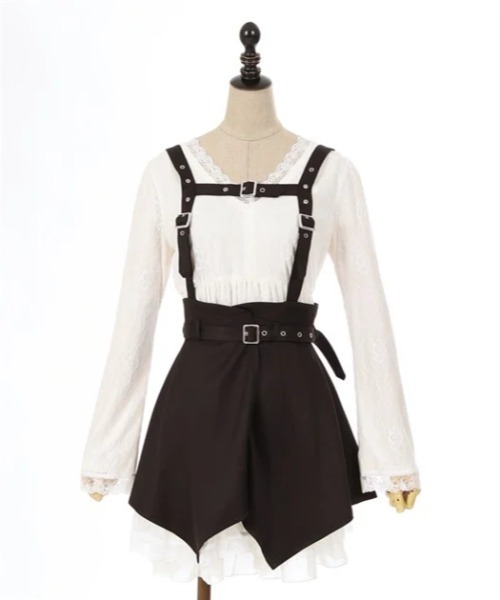 axes femme POETIQUE ワンピース ハーネスベルト付レースワンピース