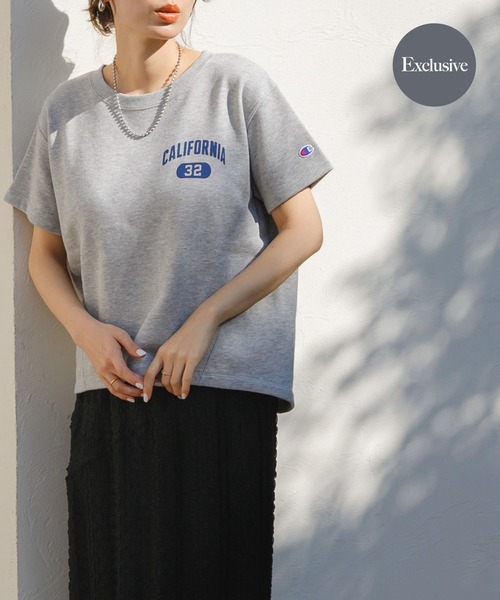 トレーナー スウェット 「別注」Champion×Sonny Label　ラウンドヘムスウェットTシャツ レディース Champion トレーナー スウェット 「別注」Champion×Sonny Label