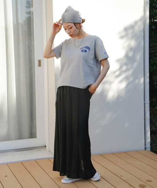 トレーナー スウェット 「別注」Champion×Sonny Label　ラウンドヘムスウェットTシャツ レディース Sonny Label｜『別注』Champion*Sonny Label ラウンドヘム