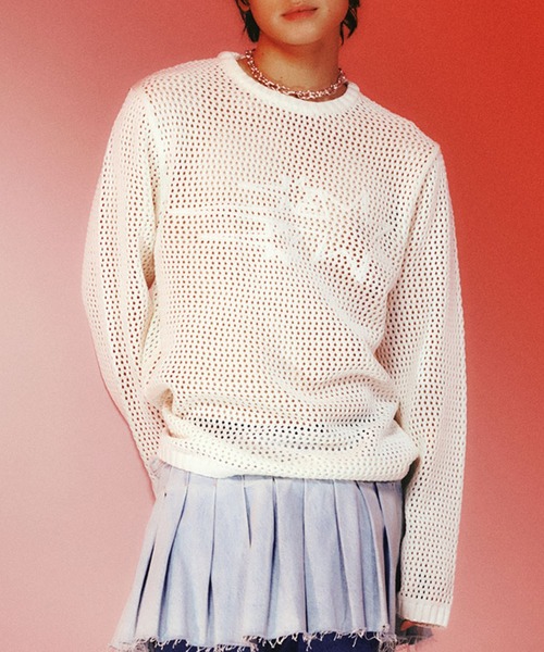 ニット セーター A'GEM/9 × .kom 「NICE GHOST CLUB/ナイスゴーストクラブ」3STARS L/S KNIT TEE/スリー