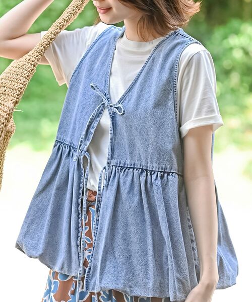 ベスト ジレ 「ZOZO限定」ショルダーリボンバルーンベスト レディース Fit more ベスト ジレ 「ZOZO限定カラー」バルーンフリルジレ