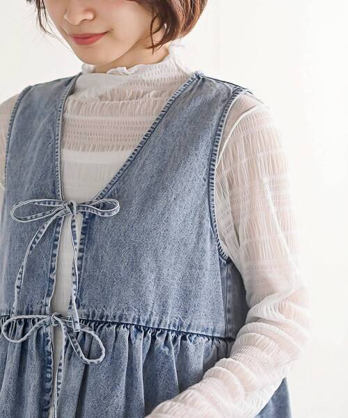 ベスト ジレ 「ZOZO限定」ショルダーリボンバルーンベスト レディース Fit more ベスト ジレ 「ZOZO限定カラー」バルーンフリルジレ