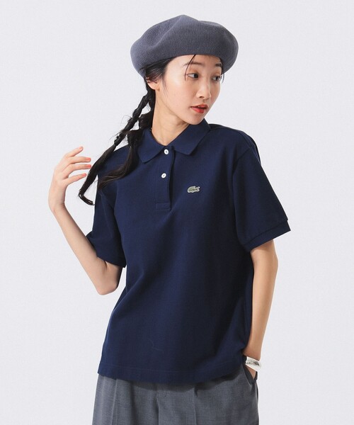 【新品未使用】ラコステ　レディース　36　ピケ　 ポロ　半袖　ネイビー　日本製 LACOSTE - 半額‼︎【新品未使用 】ラコステ ポロシャツ ネイビー