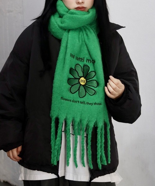 sss satti mouse flower muffler【black】 sss satti mouse flower muffler【black】 sss satti mouse