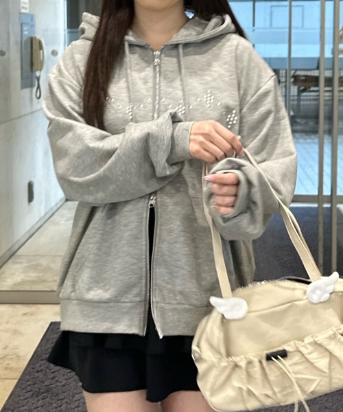 shrita パーカー スタッズジップアップパーカー「ZOZOTOWN限定