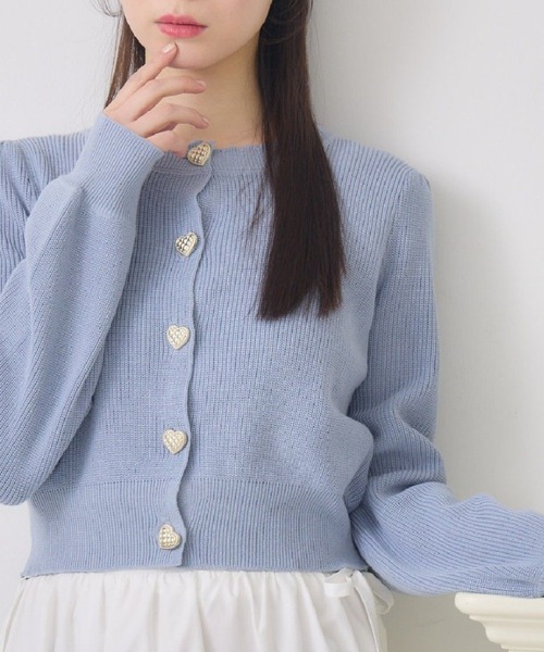 nページ♡⃜ Emsexcite ニット セーター ハート釦NTカーデ レディース