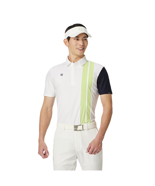 新品　レディース　カラーブロックS/Sポロ　ホワイト　XS テーラーメイド TaylorMade ポロシャツ カラーブロックS/Sポロ ホワイト メンズ
