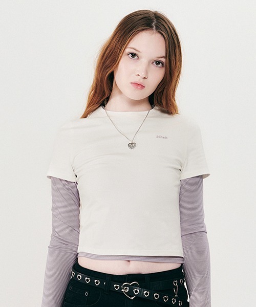 tシャツ KIRSH STRIPE LAYERED T-SHIRT 2PACK キルシー ストライプ レイヤード Tシャツ レディース