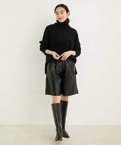 「LE CERCLE par rope'」 タートルネックニット M ラベンダー レディース_画像2