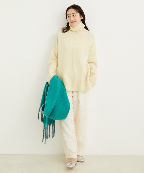 「LE CERCLE par rope'」 タートルネックニット M ラベンダー レディース_画像4