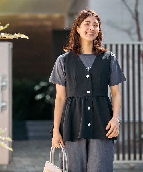 FOUND GOOD ベスト ジレ ペプラムベスト レディース : ZOZOTOWN