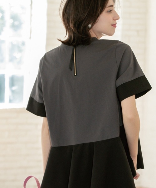 tシャツ カットドッキングペプラムトップス レディース index｜カットジョーゼットドッキングペプラムトップス【洗濯機