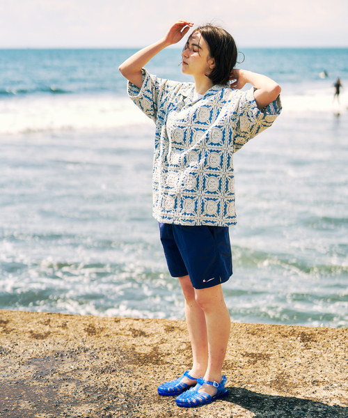 417 ÉDIFICE 刺繍入り半袖シャツ サイズ:L