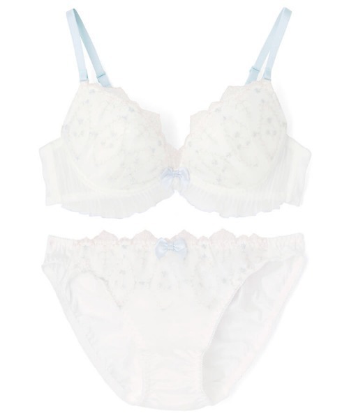 ①リピ割&複数割-550★B65×3セット✨ブラショーツセット♥️ Amazon | ブラジャー ショーツ セット キューティハート＆リボン
