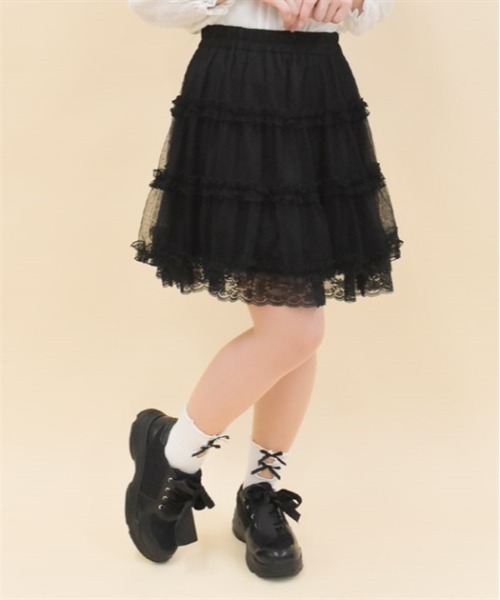 axes femme POETIQUE スカート チュールティアードミニスカート