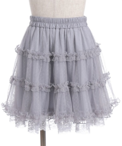axes femme POETIQUE スカート チュールティアードミニスカート
